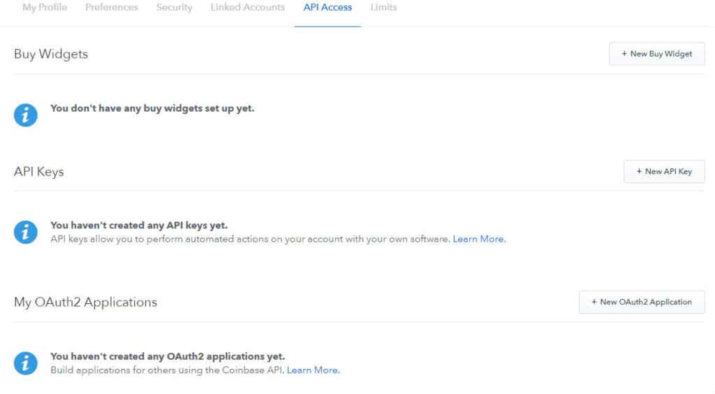 CoinBase Linked accounts-api access