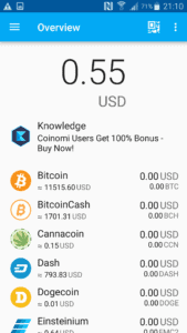 Coinomi cryptocurrency wallet