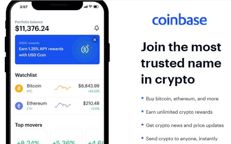 Buy cryptocurrency at Coinbase