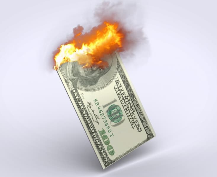 U.S. dollar burning