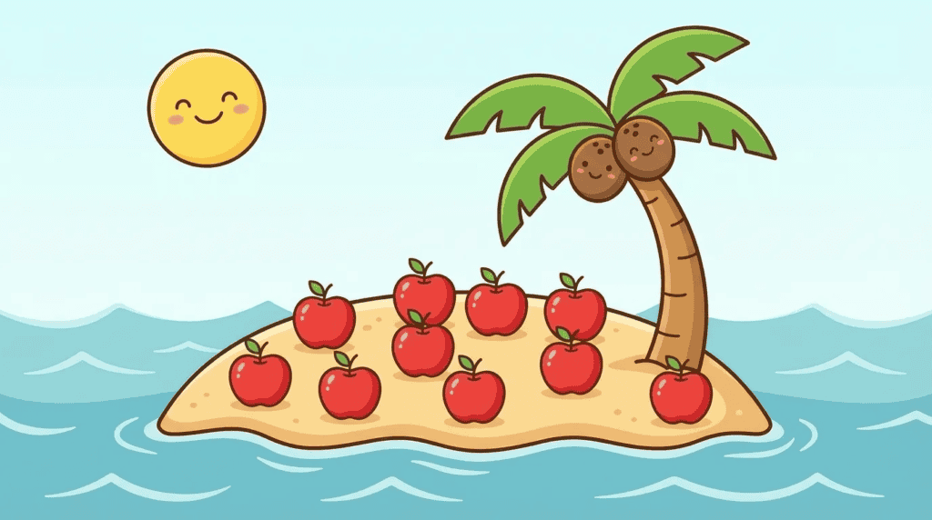 apples on an island