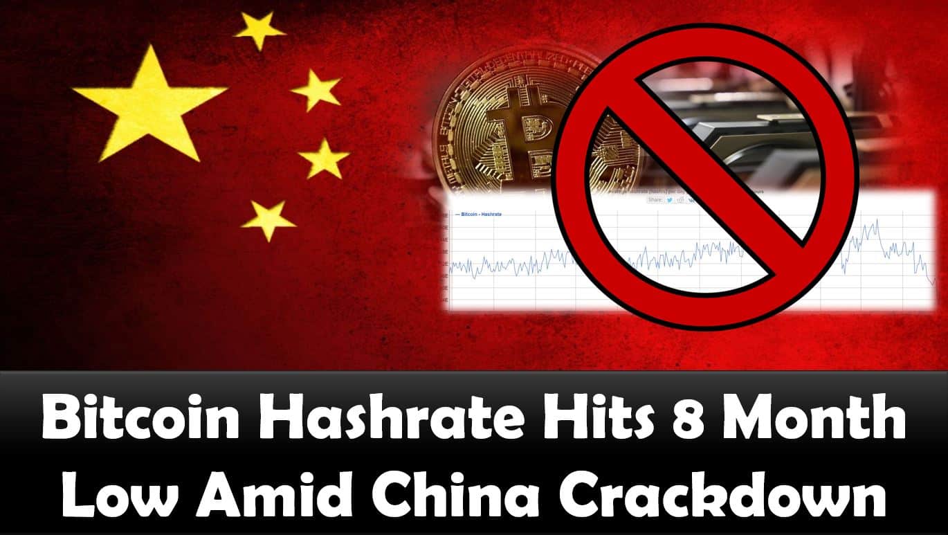 Bitcoin Hashrate Hits 8 Month Low Amid China Crackdown